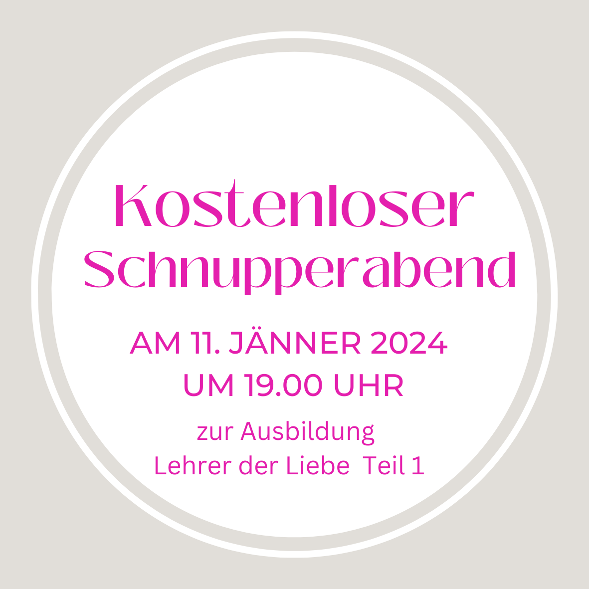 Schnupperabend zur Ausbildung "Lehrer der Liebe - Teil 1"